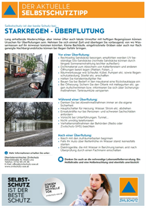 Selbstschutztipp Starkregen - Überflutung
